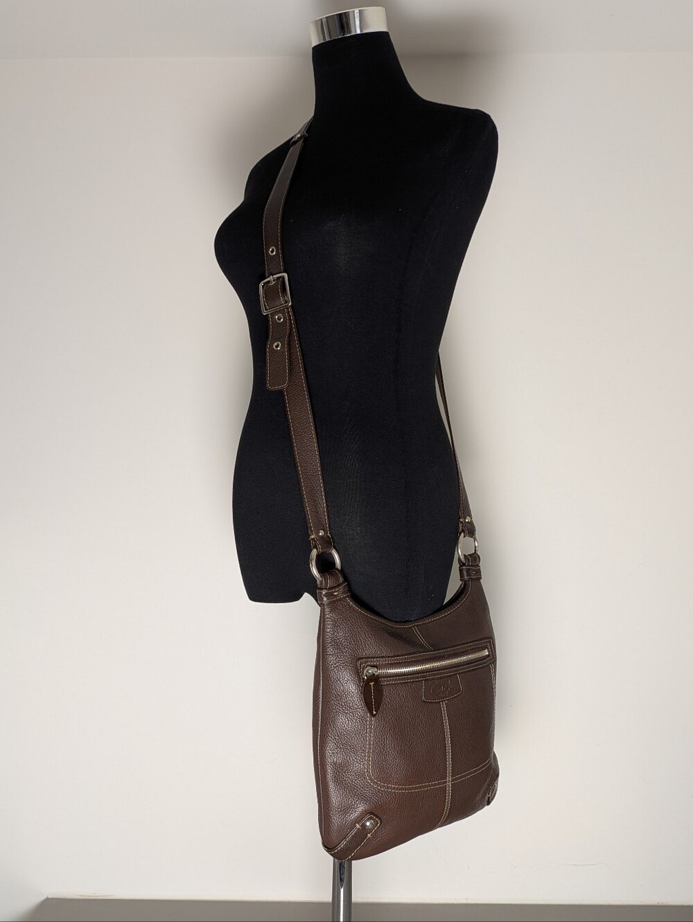 Coach Penelope Hippie Brown Pebbled Leather Crossbody Bag